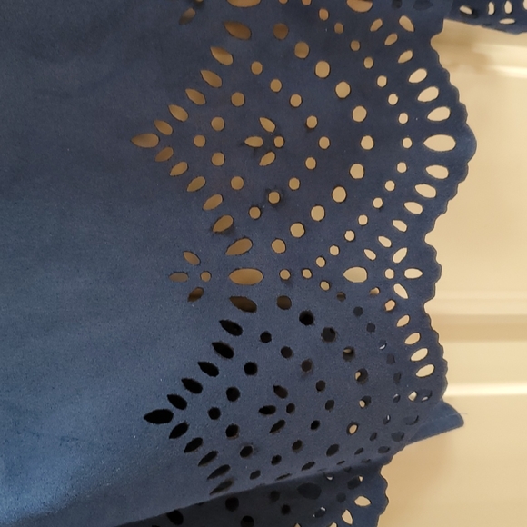 Alfred Dunner Arizona Sky Faux-Suede Cutout Jacket, Lapis Blue Size 8P  NWT - Picture 4 of 4